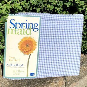 Springmaid Gingham Twin Flat Sheet